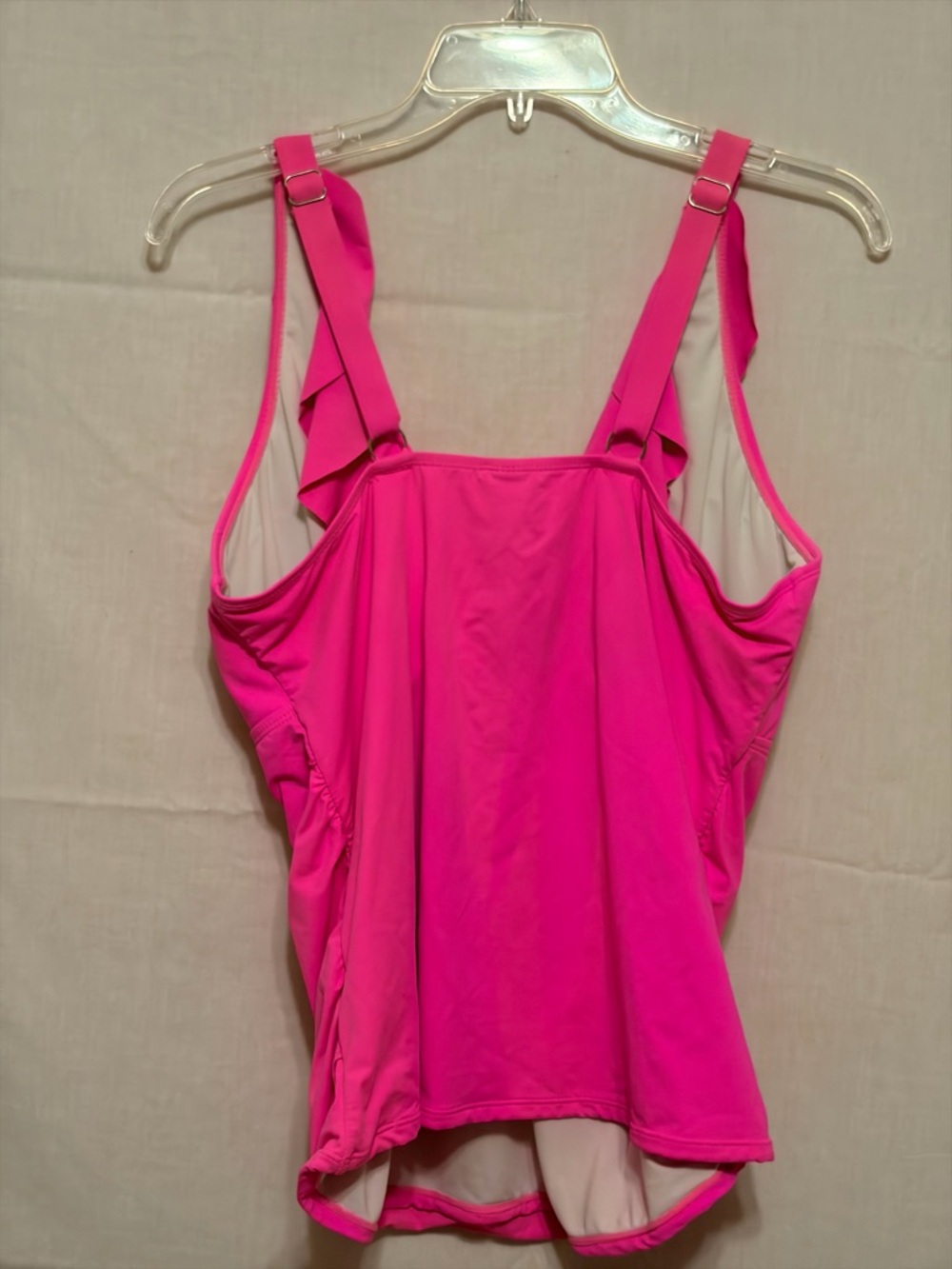 Hot Pink Ruffle Tankini Top - Picture 4 of 8